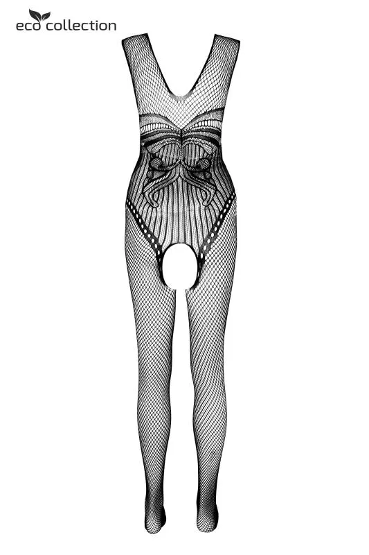 Catsuit mit offenem Schritt schwarz