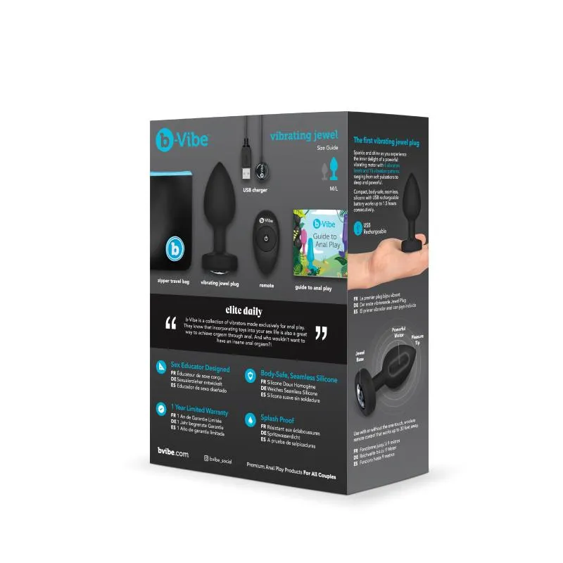 B-Vibe - Vibrating Jewel Plug M/L Black Diamond