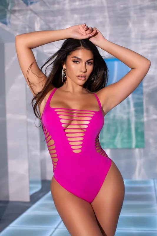 Leg Avenue - Racer Nahtloser Body mit Schnürung