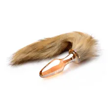 TAILZ - Glas-Analplug mit Fuchsschwanz - Orange mit Kunstfell TAILZ - Glas-Analplug mit Fuchsschwanz - Orange mit Kunstfell