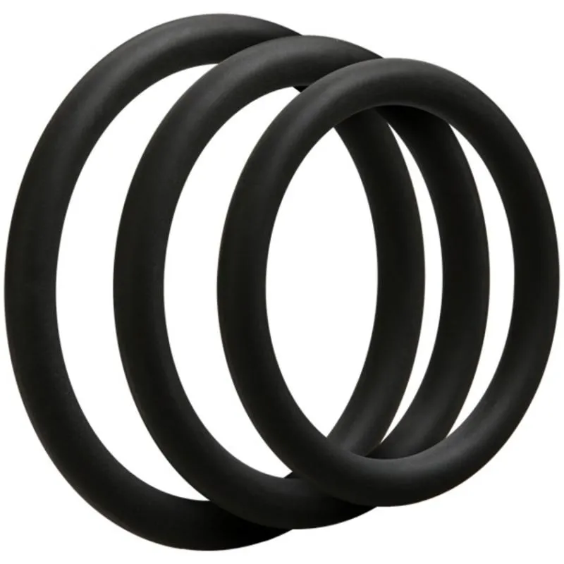 Doc Johnson - OptiMALE 3 Dünne Cockring-Set - Schwarz