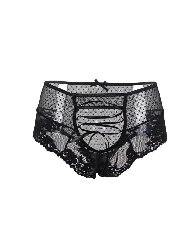 Luxus-Slip mit Spitze - Schwarz