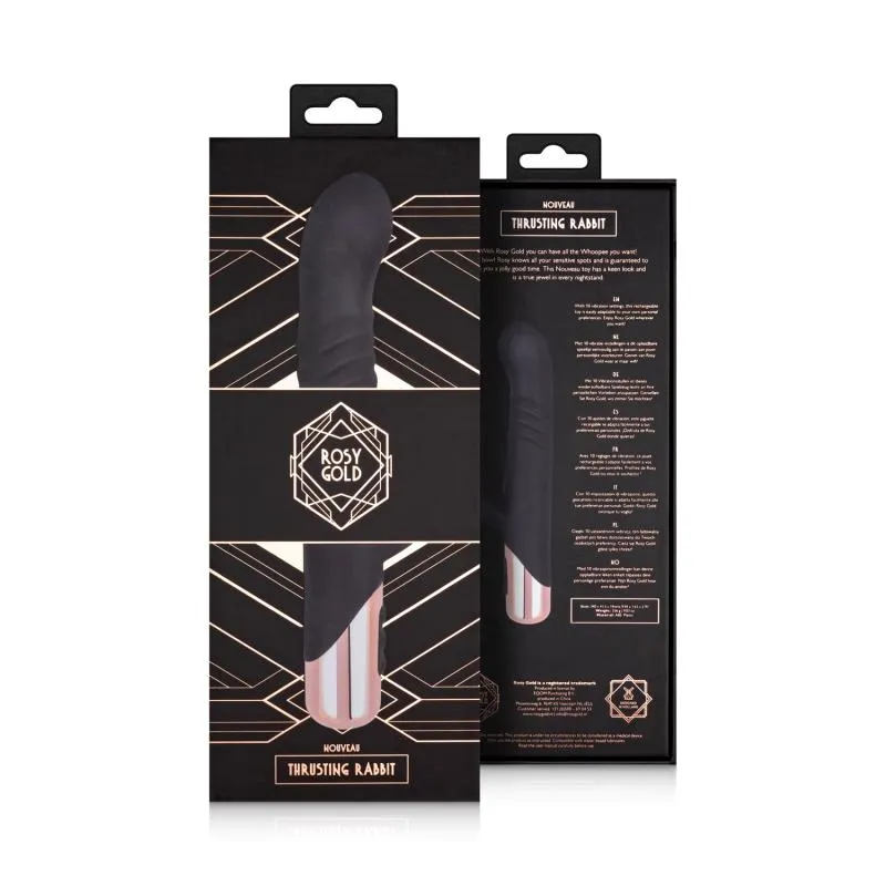 Rosy Gold - Rabbit Vibrator mit Stoßfunktion - Schwarz