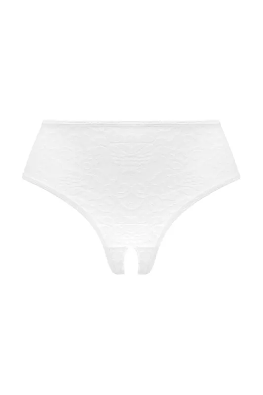 Christine - Sexy Lace Crotchless Panty - Weiß