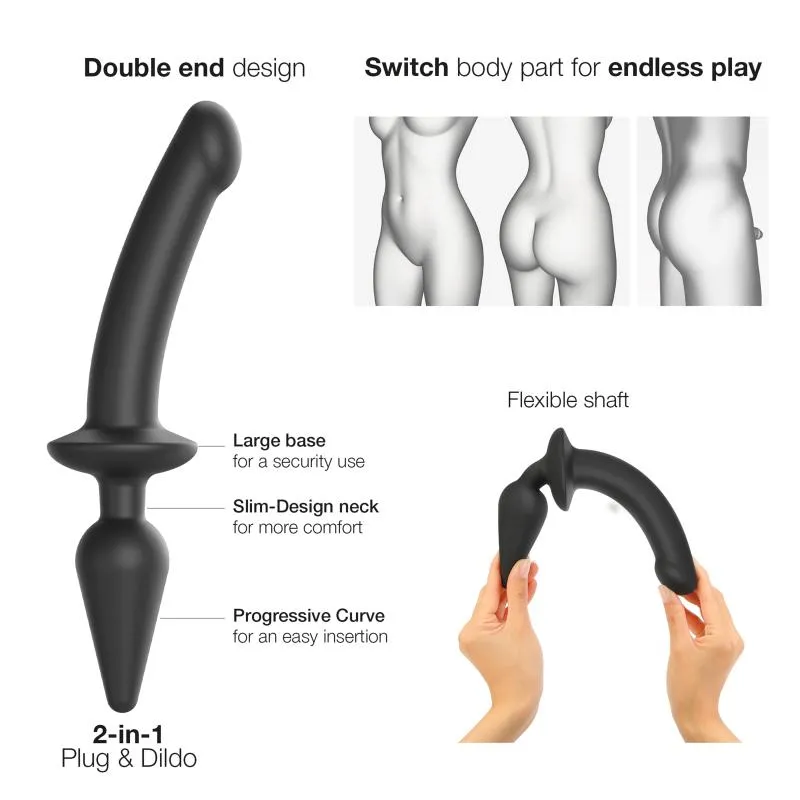 Strap-On-Me - Switch Plug-in Semi-Realistic Dildo Black S