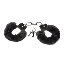 XR Brands - Cuffed In Fur Handschellen - Schwarz XR Brands - Cuffed In Fur Handschellen - Schwarz