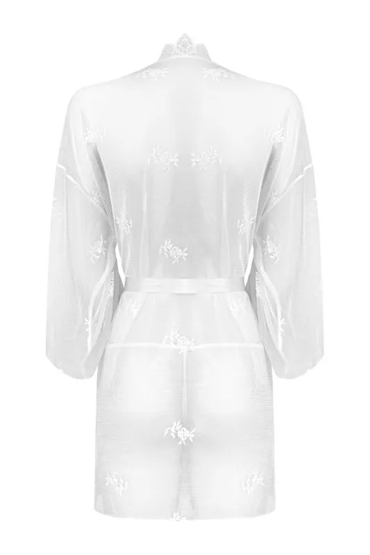 Christine - Spitzen-Kimono-Set Flower - Weiß