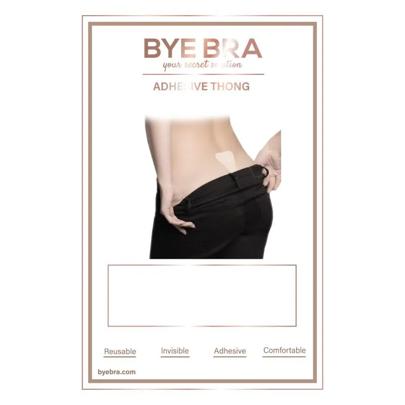 Bye Bra - Klebetanga mit Spitzenabschluss Schwarz