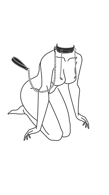 Easytoys Fetish - Lederhalsband mit Nippelketten