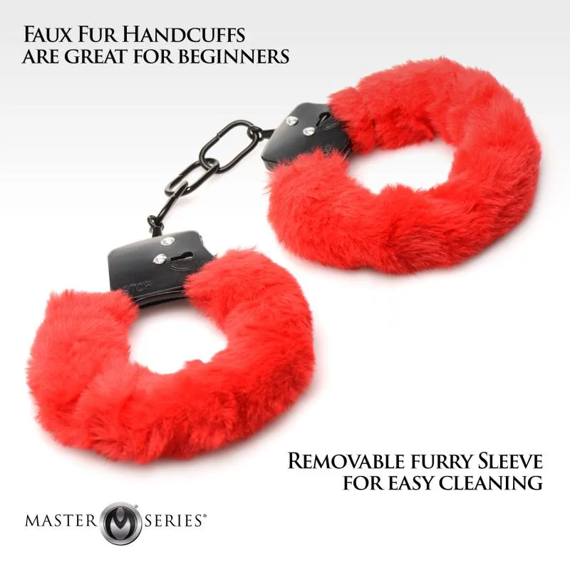 XR Brands - Cuffed in Fur Handschellen - Rot