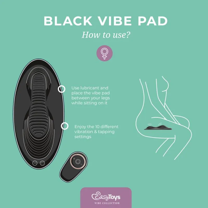 EasyToys – Vibe Pad Vibrationspad mit Fernbedienung – Schwarz