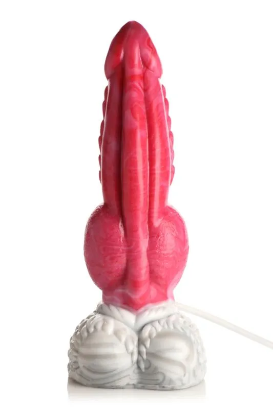 XR Brands - Resurrector Phoenix Spritzender Silikon-Dildo - Rot/Weiß