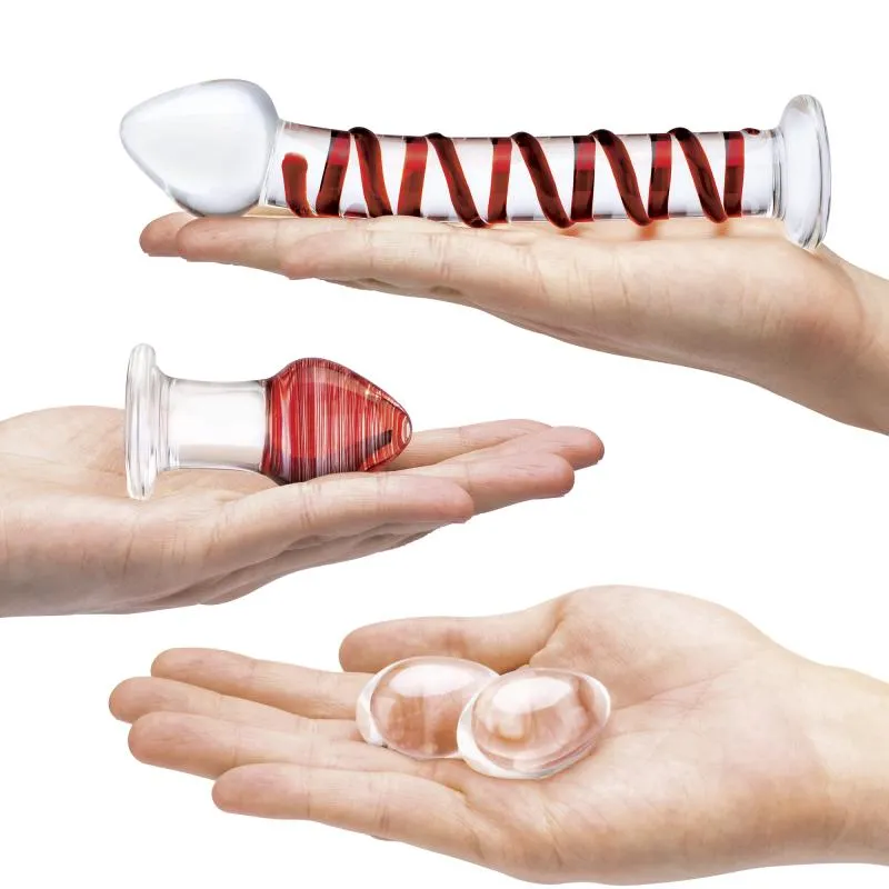Glas - Mr. Swirly 4 pc Set with Glass Kegel Balls & Butt Plu