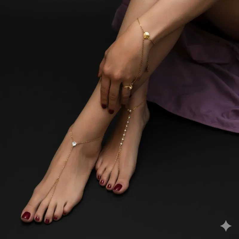 Otazu - Harmony Crystal Fusskette - Transparent