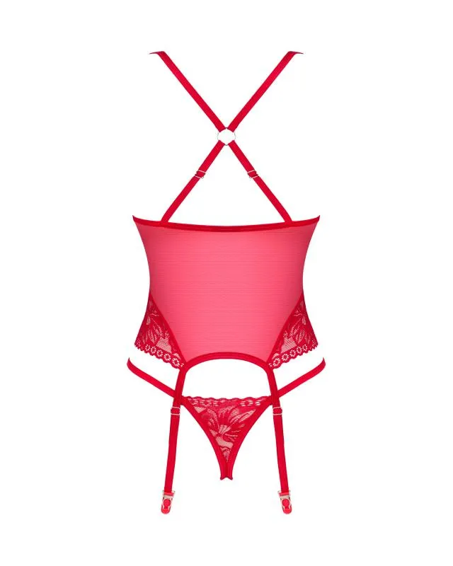 Sexy durchsichtiges rotes Korsett