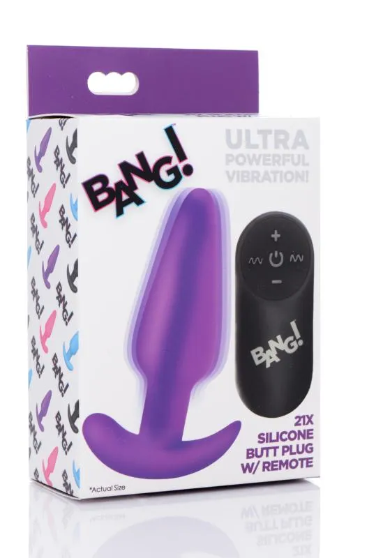 BANG! - Vibrations-Buttplug mit Fernbedienung - Lila