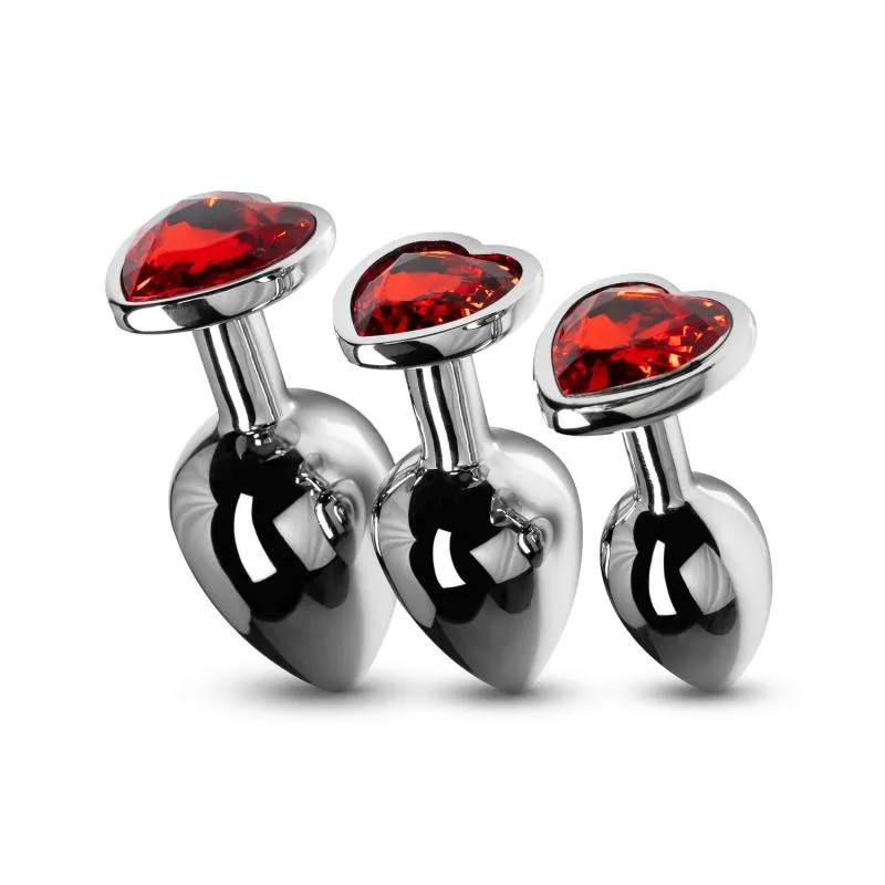 Kristall-Buttplug-Set - Silber