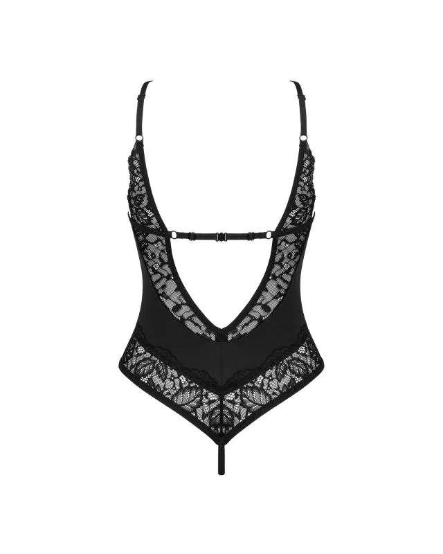 Bellastia Body mit offenem Schritt - Schwarz