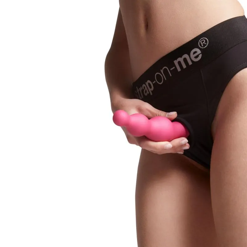 Strap-On-Me - Dildo Plug Beads Metallic Raspberry Pink L