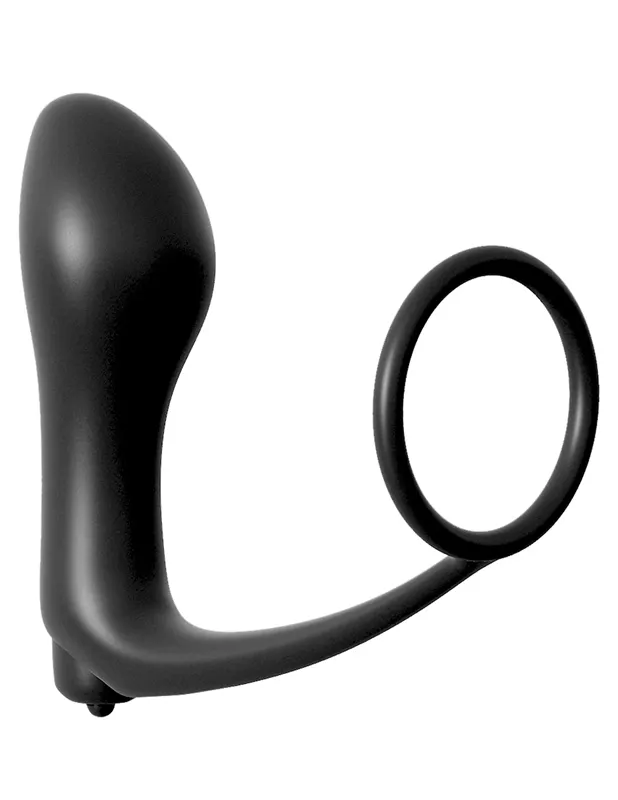 Ass-Gasm Cockring mit vibrierendem Butt-Plug