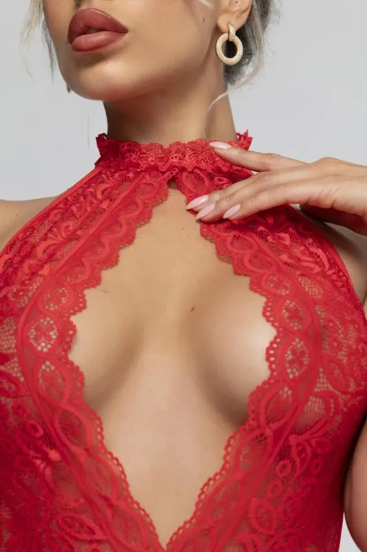 Christine - Offener Body Eleonora - Rot