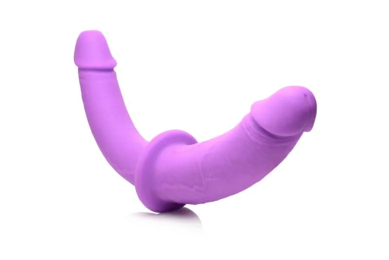 XR Brands - Doppeldildo mit Gurt - Lila