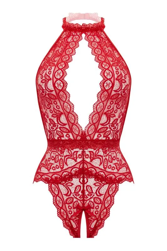 Christine - Offener Body Eleonora - Rot