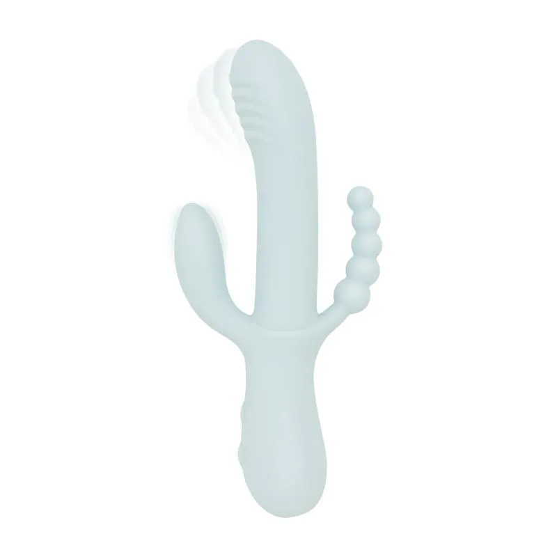 Good Vibes Only - Triple Stimulation Vibe - Soft Silicone - Blau