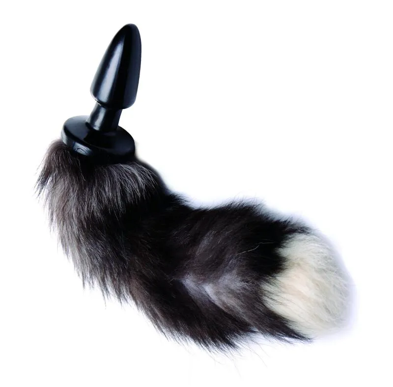 TAILZ - Fuchs Schwanz Analplug - Schwarz/Weiß