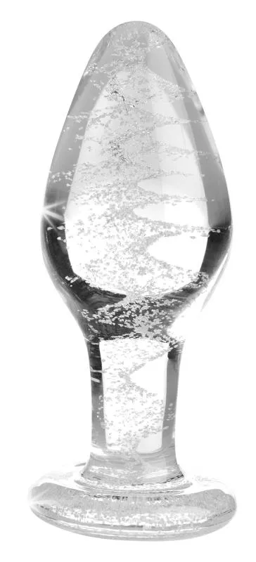 Glow-In-The-Dark Glas-Analplug - Mittelgroß