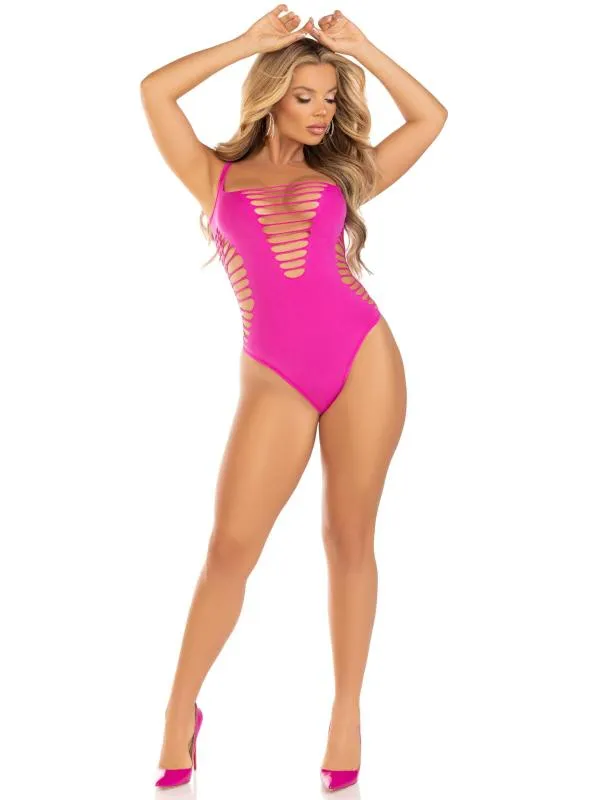 Leg Avenue - Racer Nahtloser Body mit Schnürung