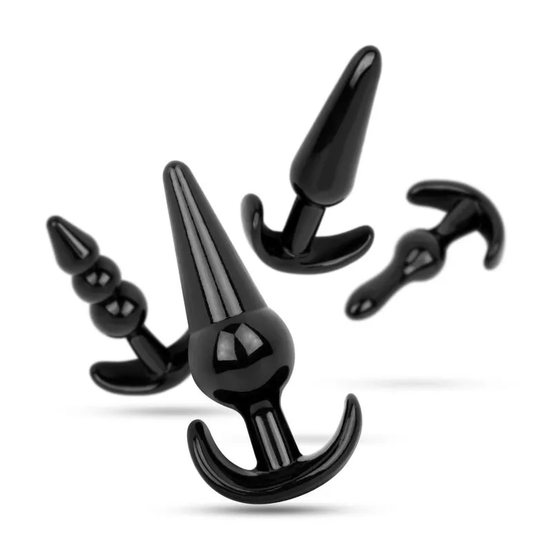 Butt Plug Set 4-teilig - Schwarz