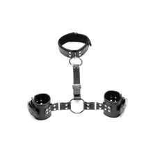 Halsband mit Manschetten Fessel-Set - Schwarz Halsband mit Manschetten Fessel-Set - Schwarz