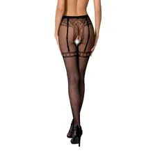Passion – S012 Offen gearbeitete Strippanty mit Strapsoptik – Schwarz Passion – S012 Offen gearbeitete Strippanty mit Strapsoptik – Schwarz