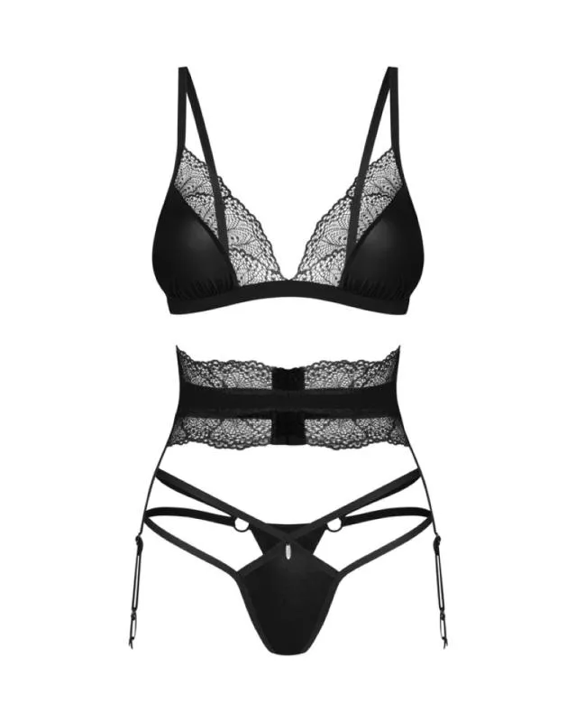 Obsessive - Lobellis Dreiteiliges Set - Schwarz