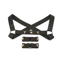 XR Brands - Brustgeschirr mit Armbändern - Schwarz XR Brands - Brustgeschirr mit Armbändern - Schwarz