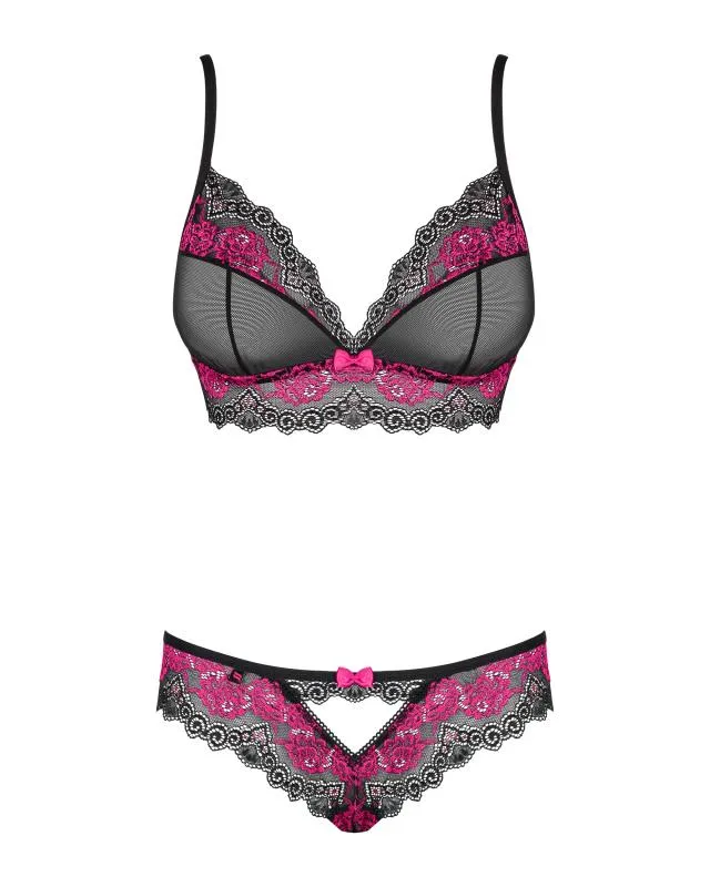 Tulia 2-teiliges BH-Set - Schwarz/Rosa