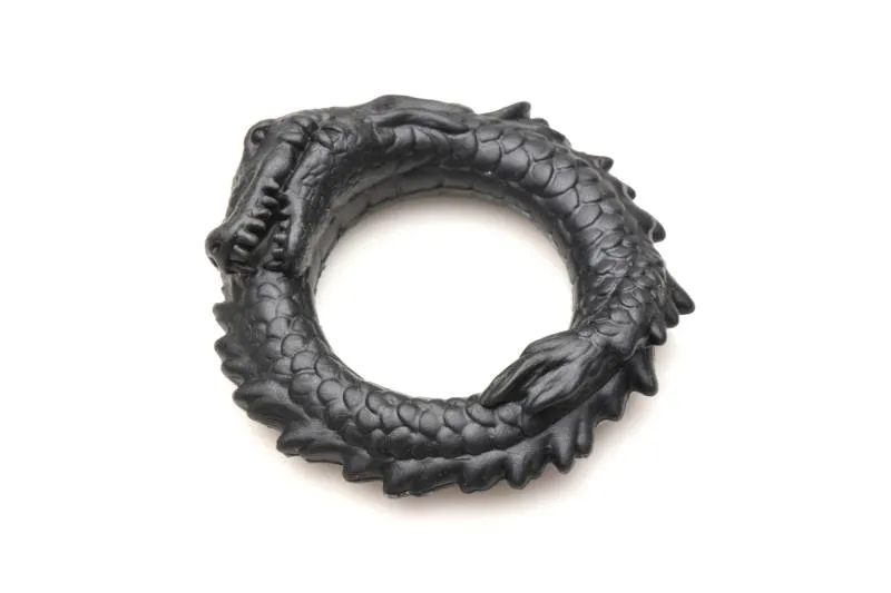 XR Brands - Schwarzer Kaiman Silikon-Penisring - Schwarz