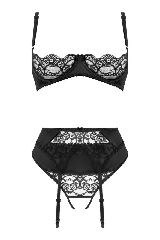 Christine - 3-teiliges Set Offener BH & Schrittfreier Slip Gush