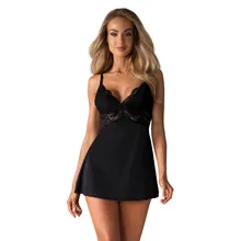Babydoll Set Mit Spitze - Schwarz Babydoll Set Mit Spitze - Schwarz
