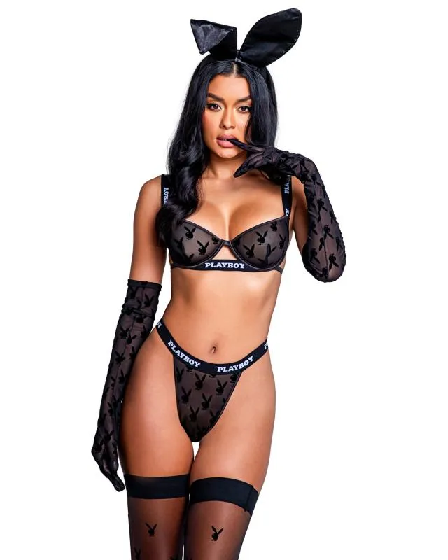 Playboy Lingerie - Bunny Noir 2-Teiliges Set - Schwarz