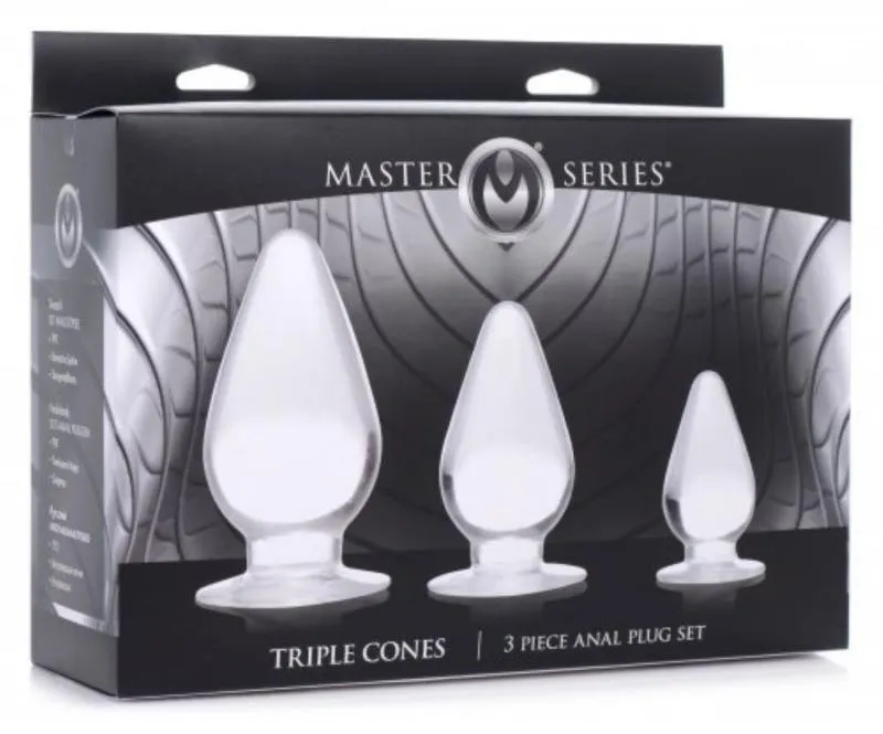 Master Series - Triple Cones 3-teiliges Analplug-Set - Durchsichtig