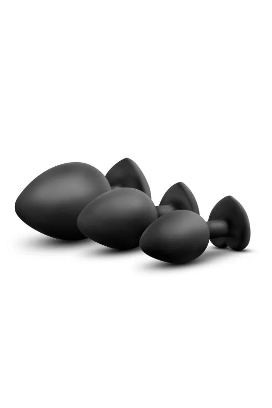 Blush - Luxe Bling Plug Trainingsset Schwarz mit Roten Edelsteinen