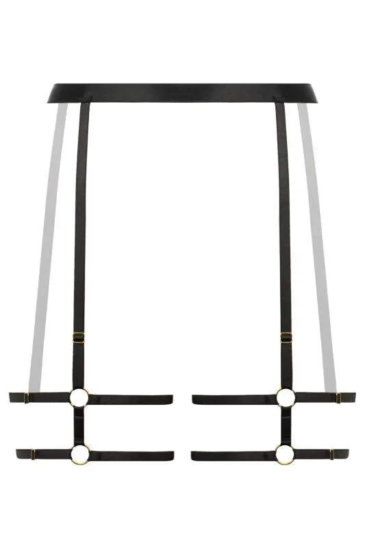 Christine - Strappy Strumpfhalter Blushing - Schwarz