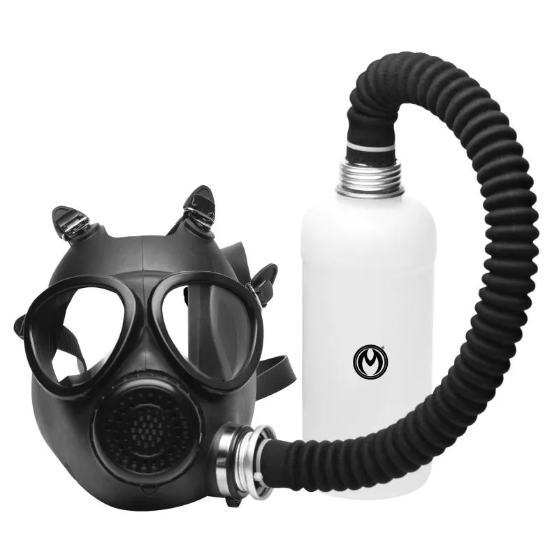 XR Brands - Inhalator-Gasmasken mit Flasche - Schwarz & Weiß