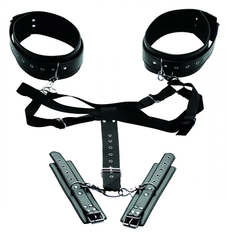 Master Series »Acquire« Oberschenkel Harness mit Handfesseln