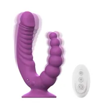 Teazers - Doppelvibrator mit Saugnapf und Fernbedienung - Lila Teazers - Doppelvibrator mit Saugnapf und Fernbedienung - Lila