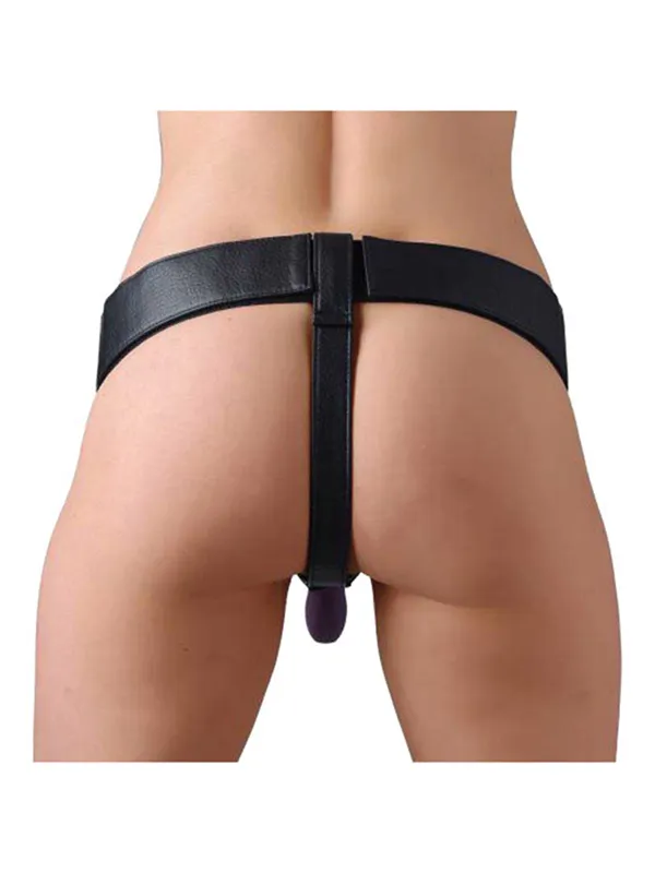Strap U - Strap-on Harness aus Leder in Schwarz