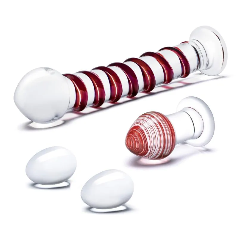Glas - Mr. Swirly 4 pc Set with Glass Kegel Balls & Butt Plu