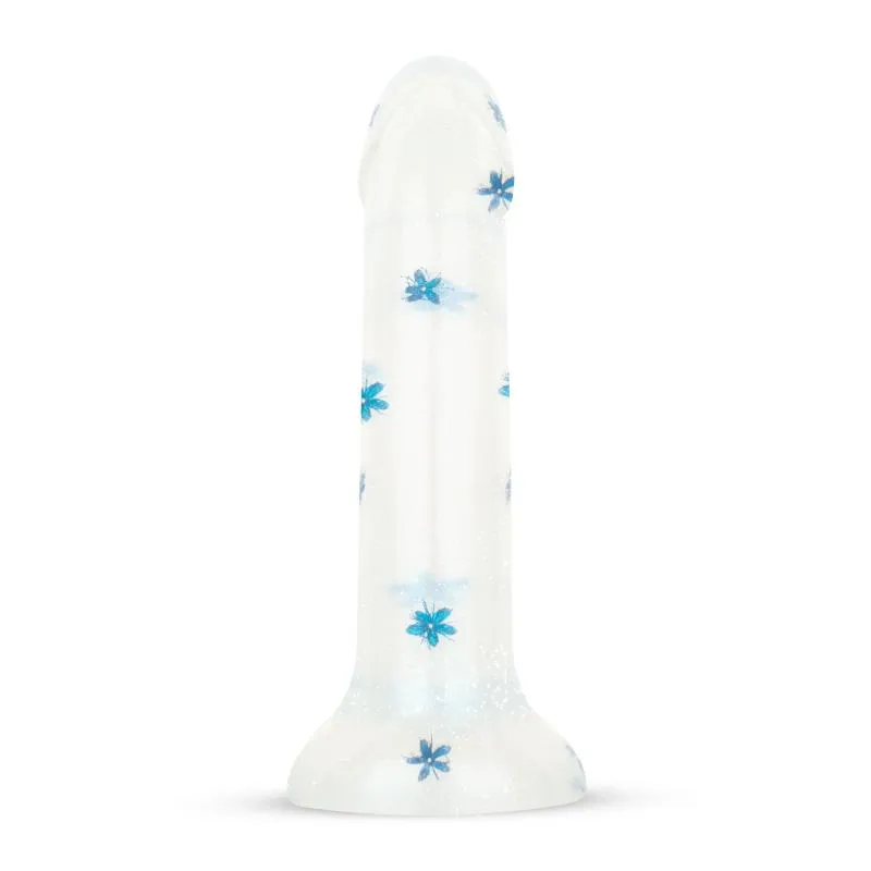 Dildo Collection Blossom Bliss Dildo – Blaues Glitzerdesign 19 cm